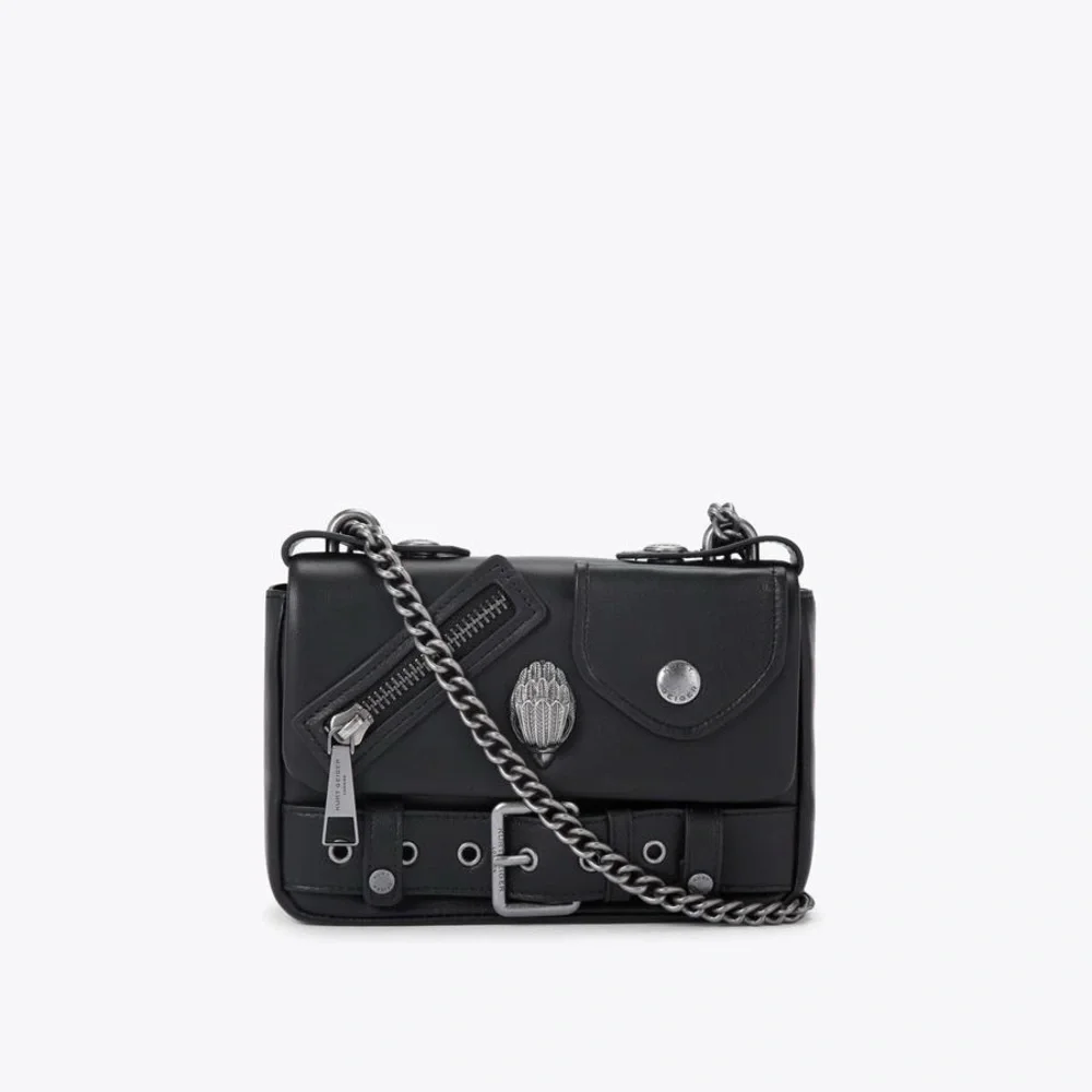 Kurt Geiger Black Crossbody Bag with Silver Accents Dust Bag - Picture 3 of 3